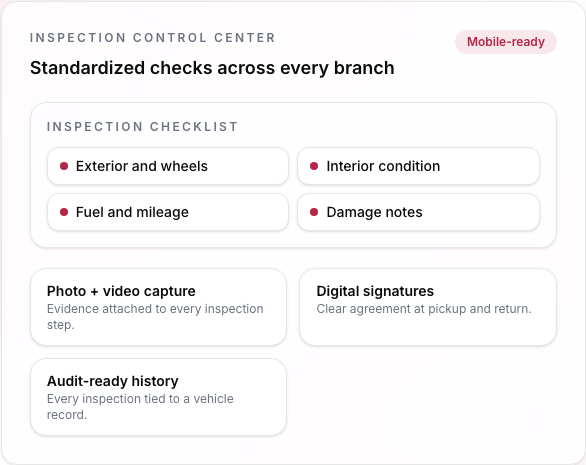 Configurable fleet inspection workflow and evidence capture in Resvo